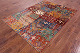 Super Kazak Hand Knotted Wool Rug - 5' 7" X 7' 7" - Golden Nile