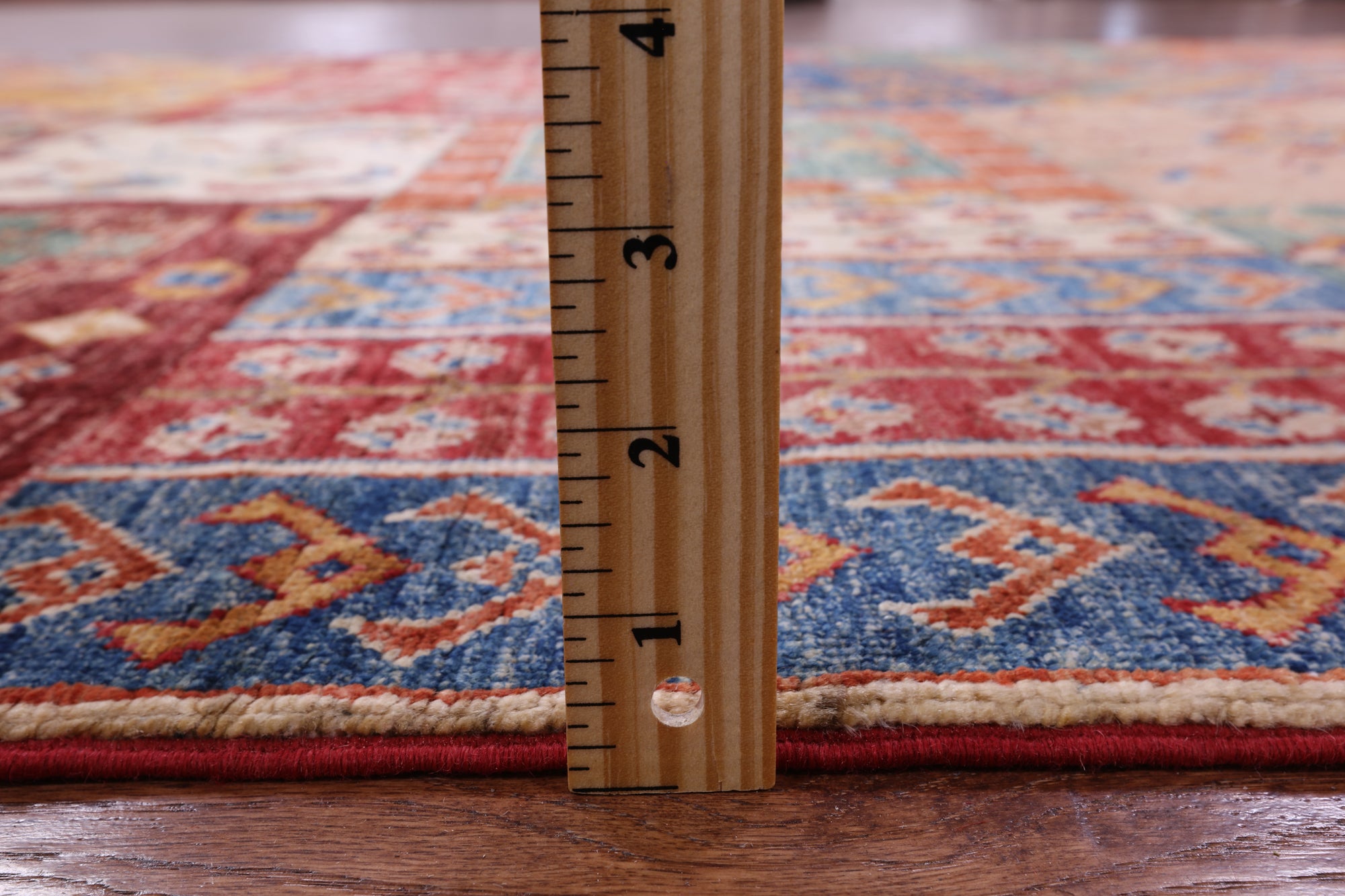 Super Kazak Hand Knotted Wool Rug - 5' 7" X 7' 7" - Golden Nile