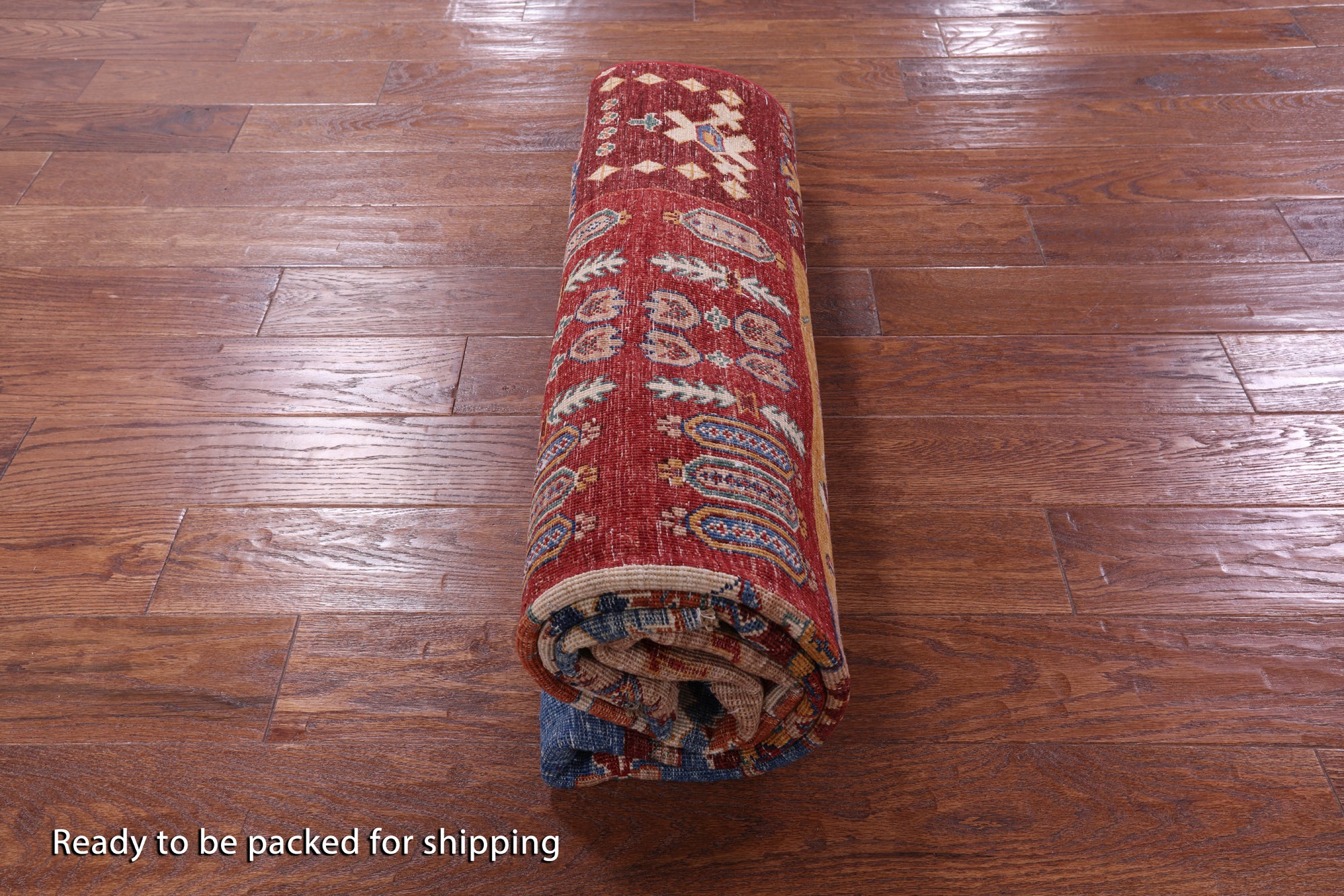 Super Kazak Hand Knotted Wool Rug - 5' 7" X 7' 7" - Golden Nile