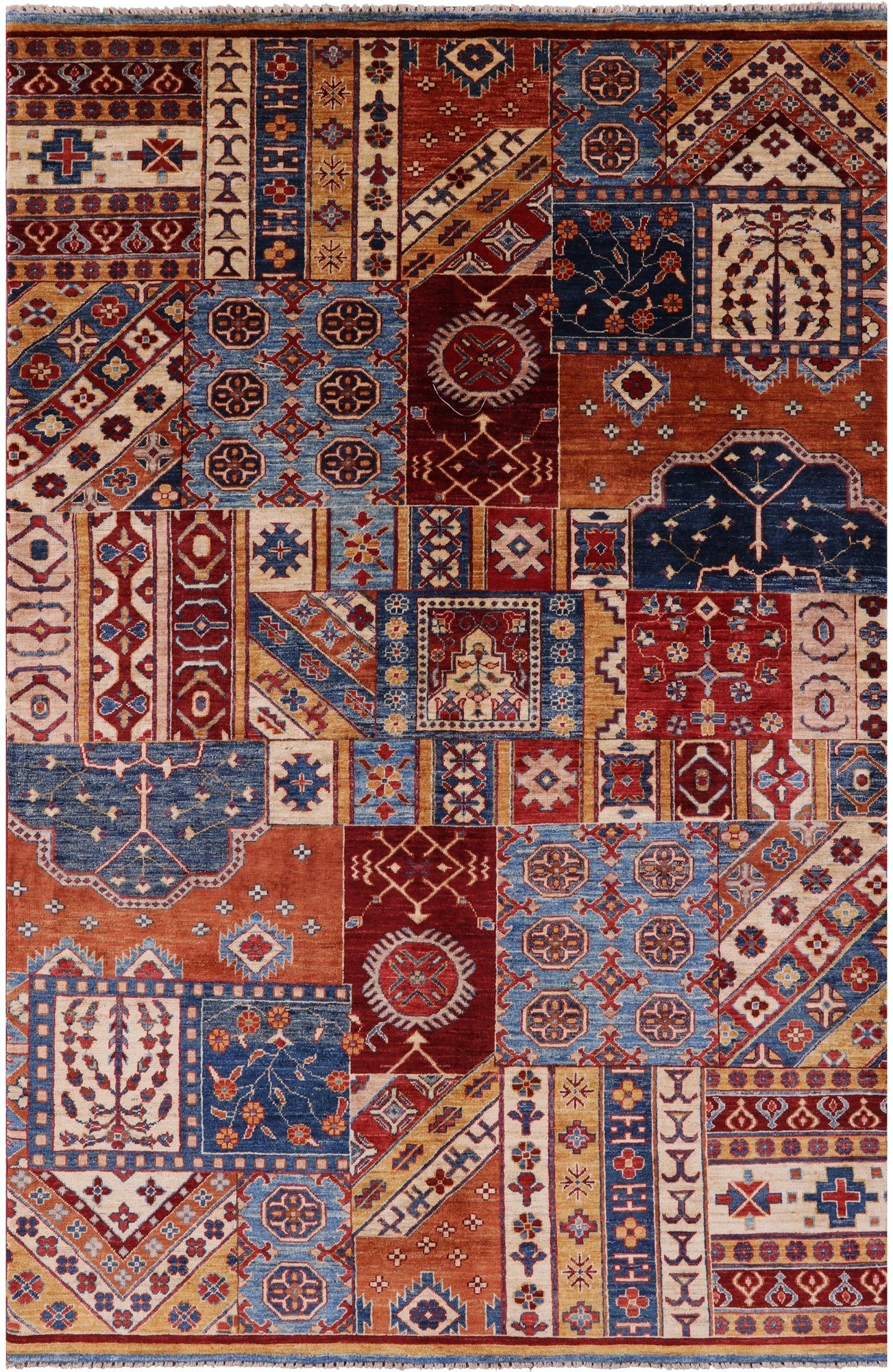 Super Kazak Hand Knotted Wool Rug - 5' 4" X 7' 10" - Golden Nile