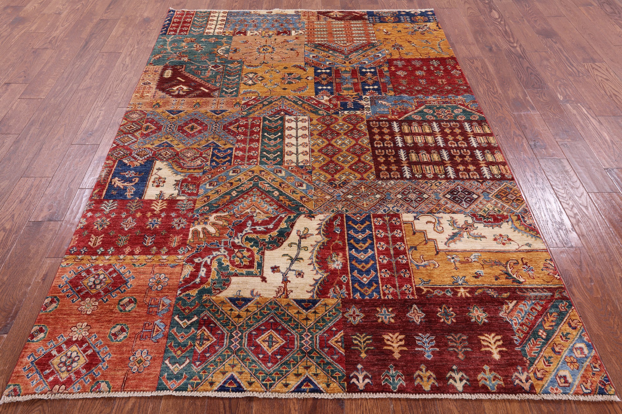 Super Kazak Handmade Wool Rug - 5' 7" X 8' 1" - Golden Nile
