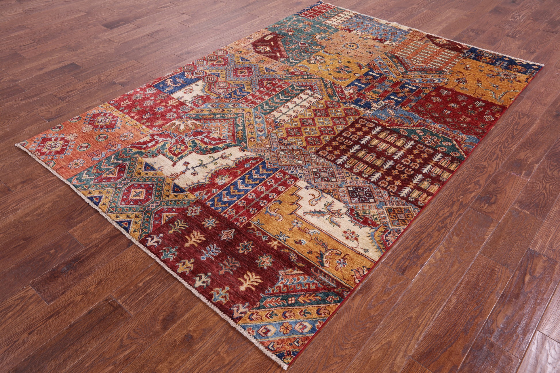 Super Kazak Handmade Wool Rug - 5' 7" X 8' 1" - Golden Nile