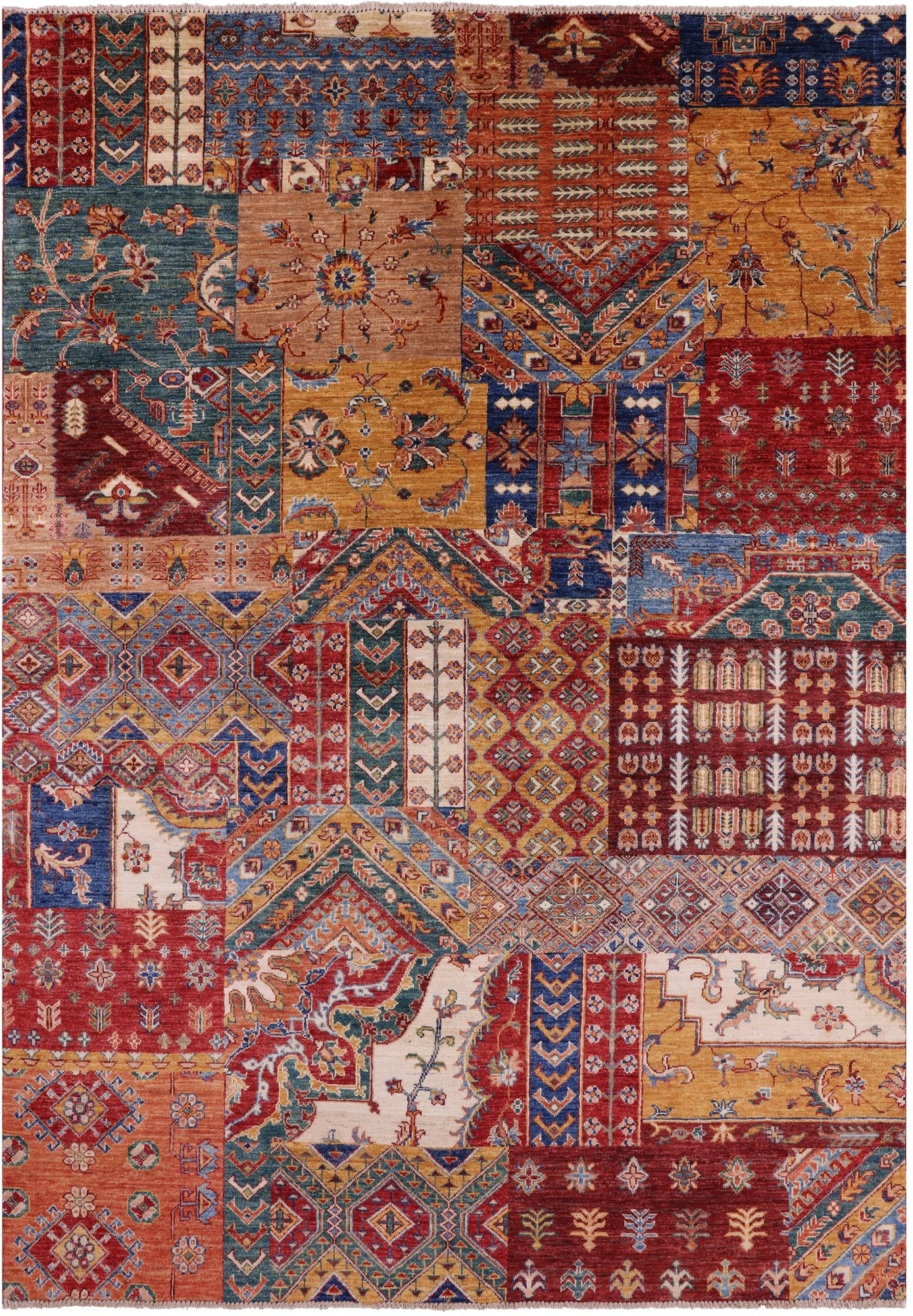 Super Kazak Handmade Wool Rug - 5' 7" X 8' 1" - Golden Nile