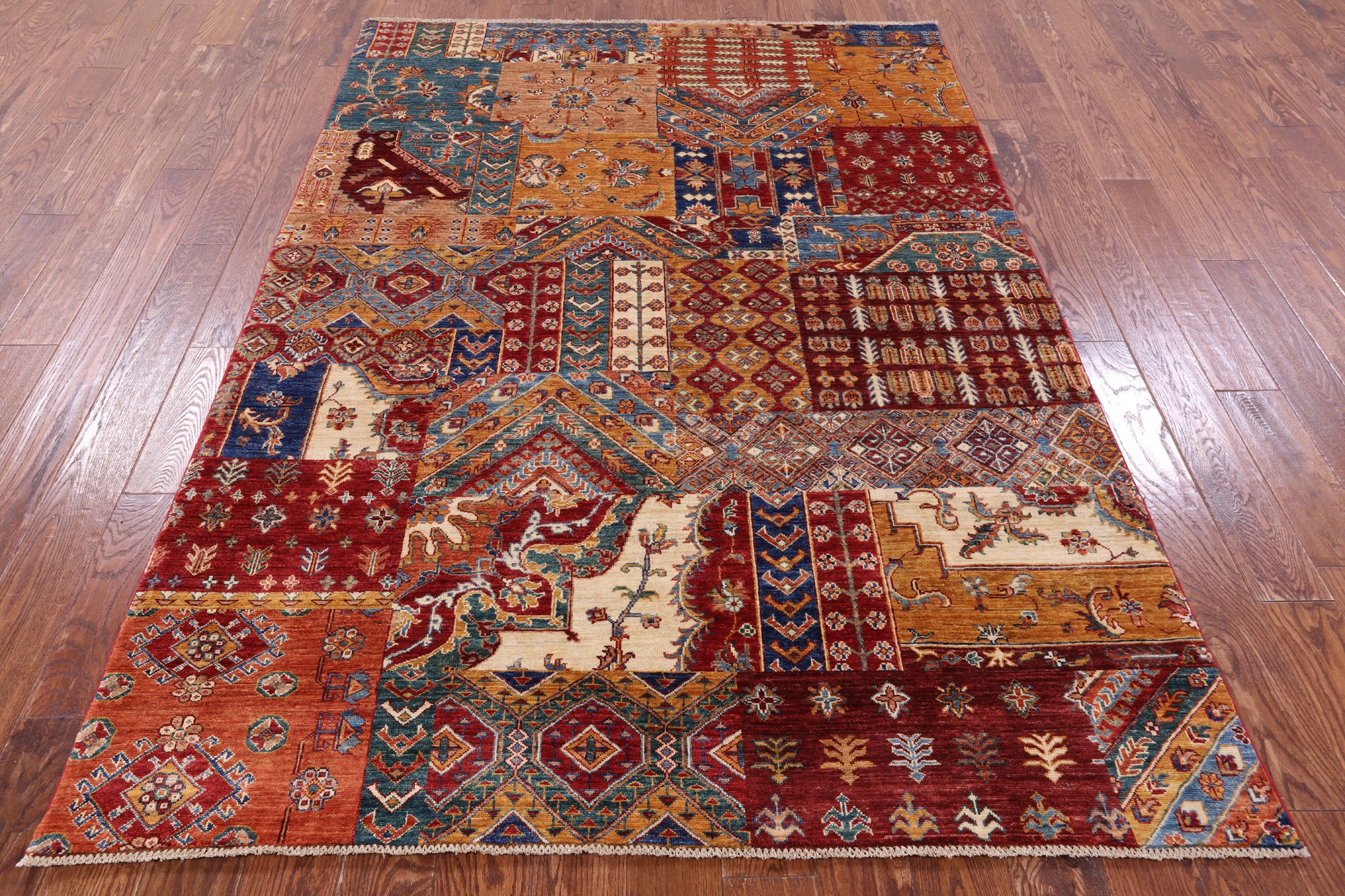 Super Kazak Handmade Wool Rug - 5' 7" X 8' 0" - Golden Nile