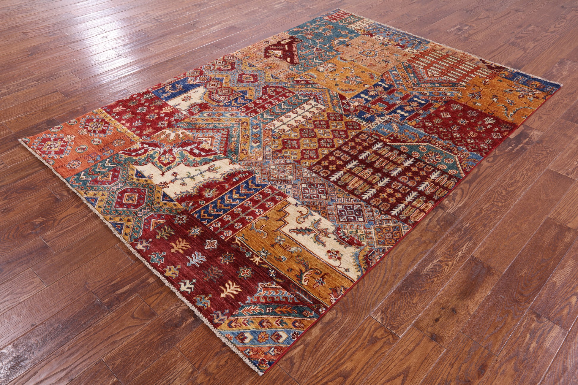 Super Kazak Handmade Wool Rug - 5' 7" X 8' 0" - Golden Nile