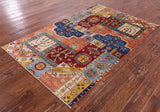 Super Kazak Hand Knotted Wool Rug - 4' 0" X 6' 5" - Golden Nile