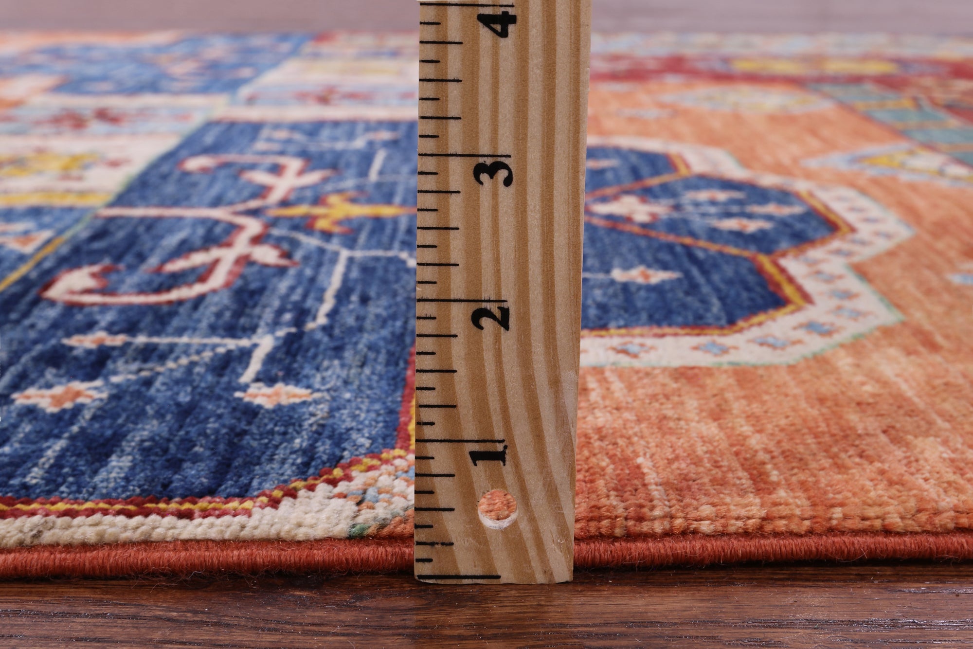 Super Kazak Hand Knotted Wool Rug - 4' 0" X 6' 5" - Golden Nile