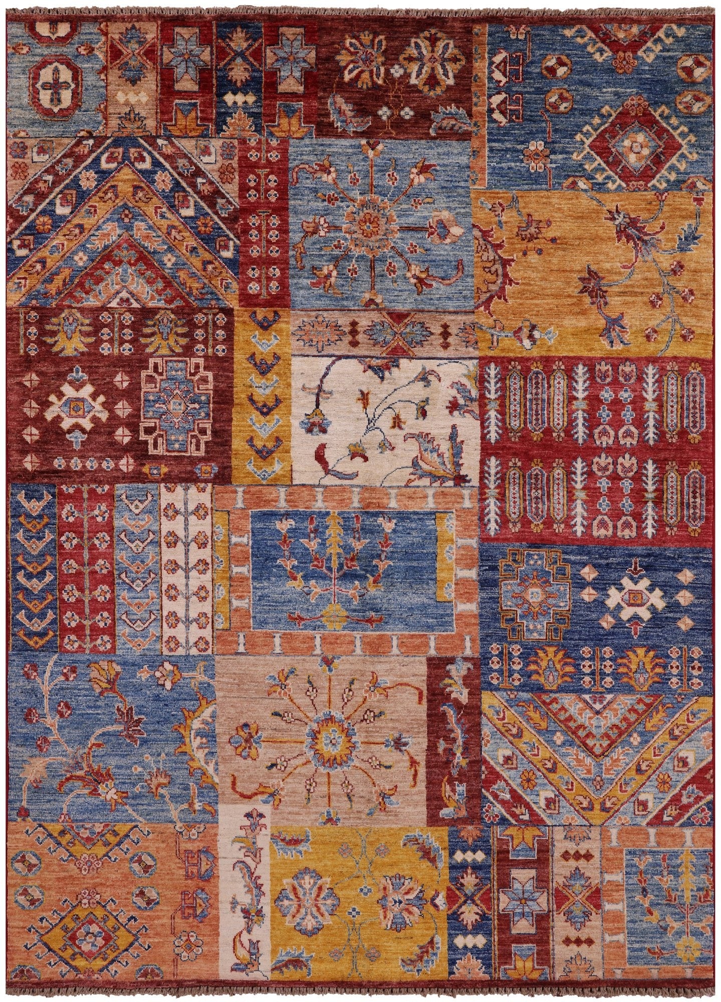 Super Kazak Hand Knotted Wool Rug - 5' 0" X 6' 11" - Golden Nile