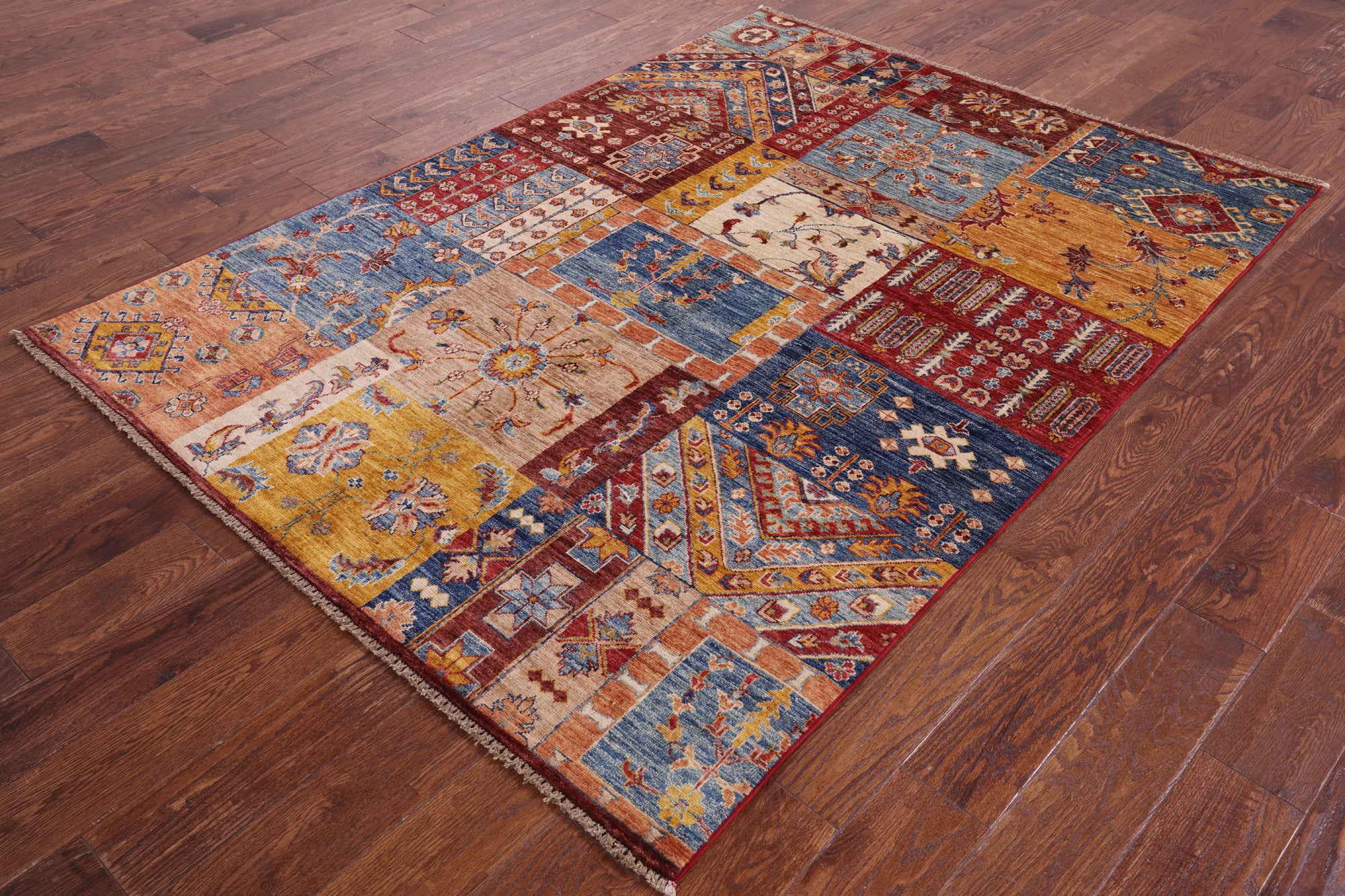 Super Kazak Hand Knotted Wool Rug - 5' 0" X 6' 11" - Golden Nile