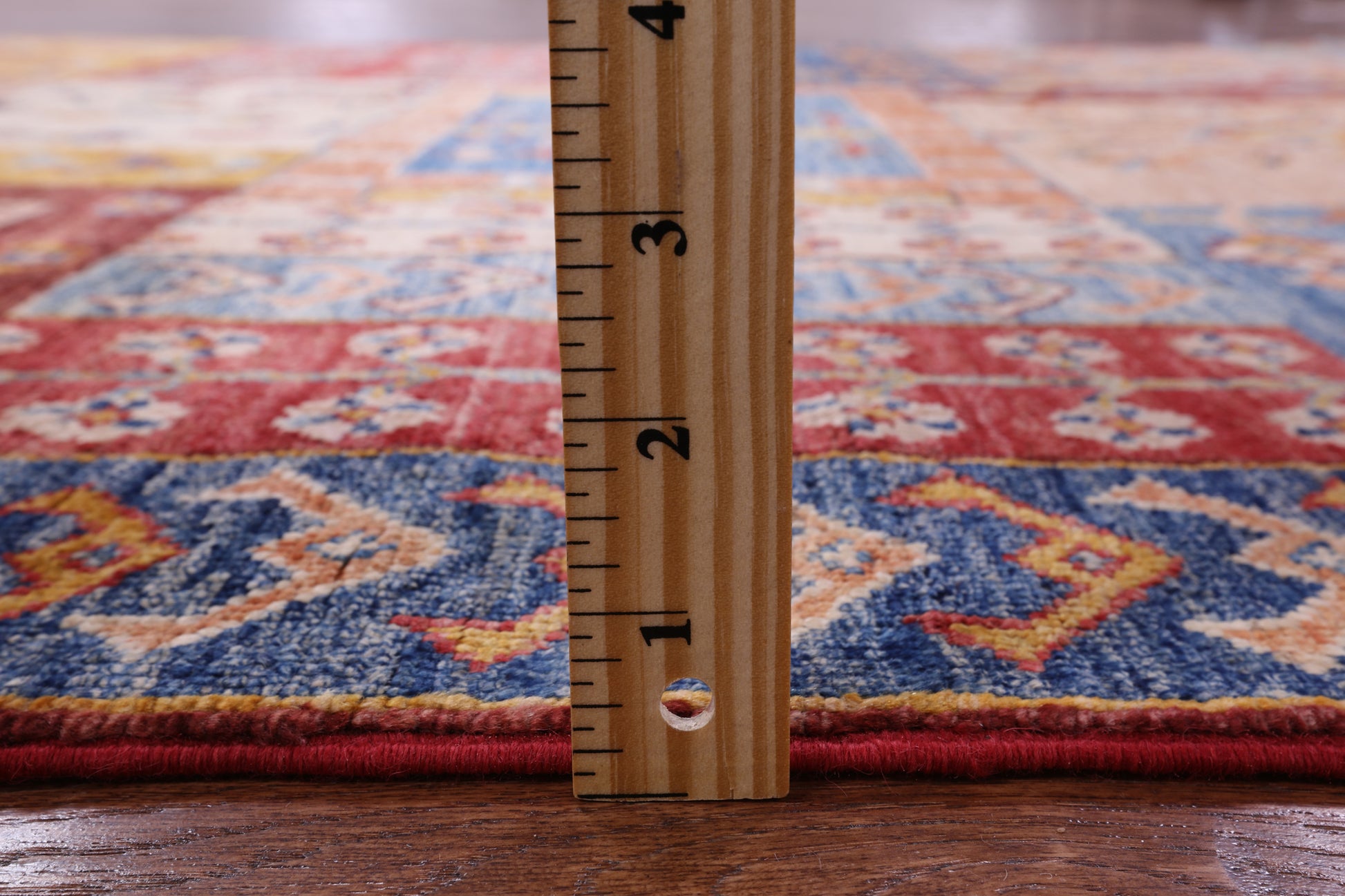 Super Kazak Hand Knotted Wool Rug - 5' 0" X 6' 11" - Golden Nile