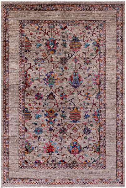 Peshawar Hand Knotted Wool Rug - 5' 6" X 8' 3" - Golden Nile