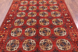 Red Turkmen Ersari Hand Knotted Wool Rug - 5' 8" X 7' 6" - Golden Nile