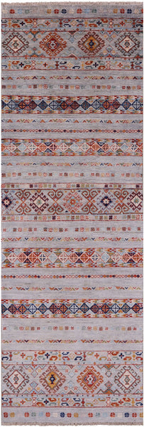 Khorjin Persian Gabbeh Hand Knotted Wool Runner Rug - 2' 7" X 7' 9" - Golden Nile