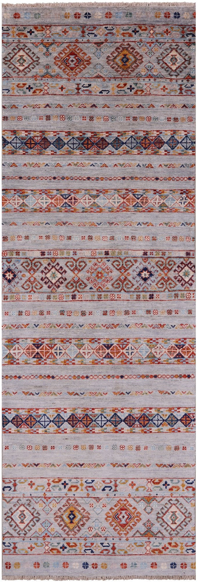 Khorjin Persian Gabbeh Hand Knotted Wool Runner Rug - 2' 7" X 7' 9" - Golden Nile