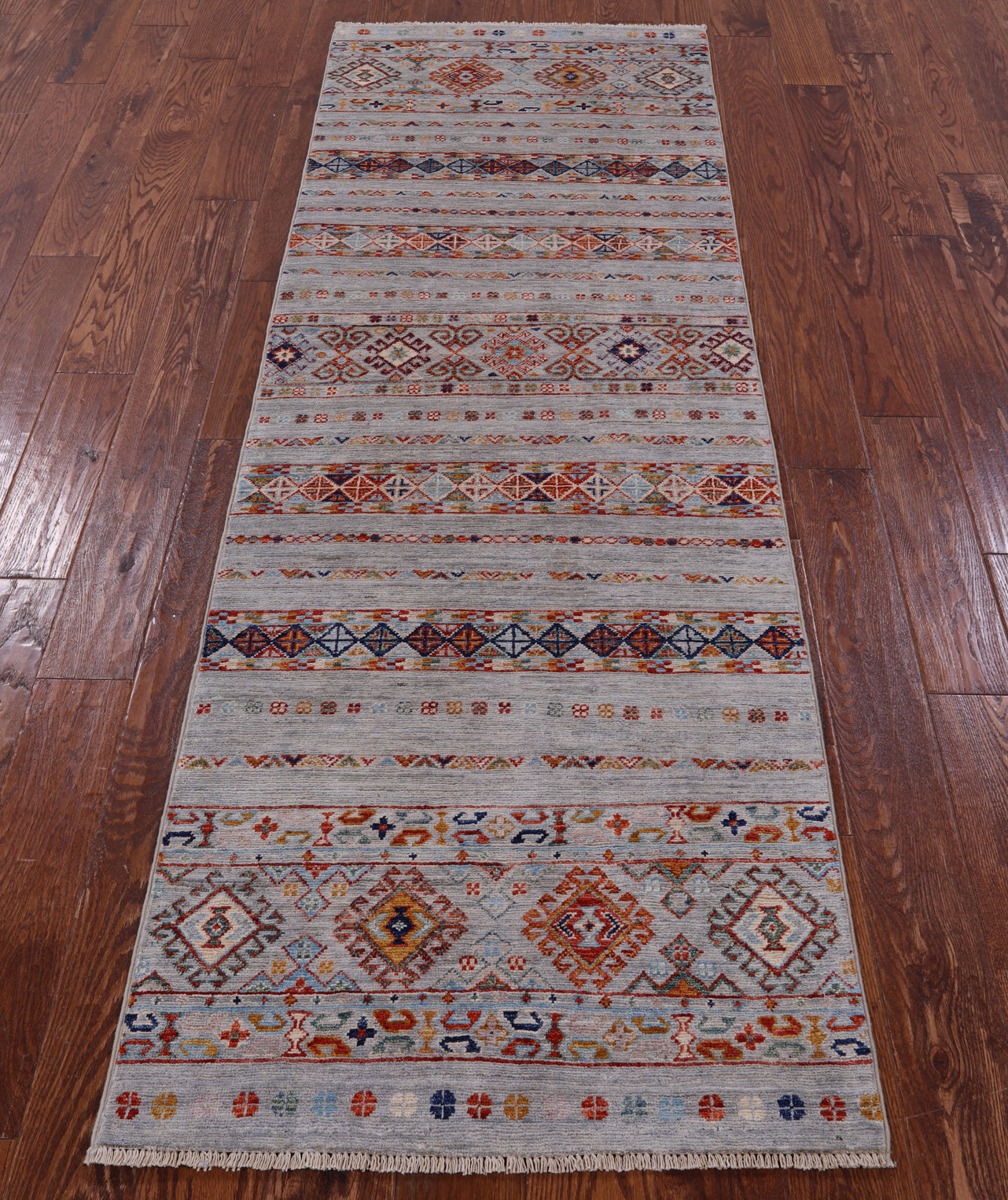 Khorjin Persian Gabbeh Hand Knotted Wool Runner Rug - 2' 7" X 7' 9" - Golden Nile