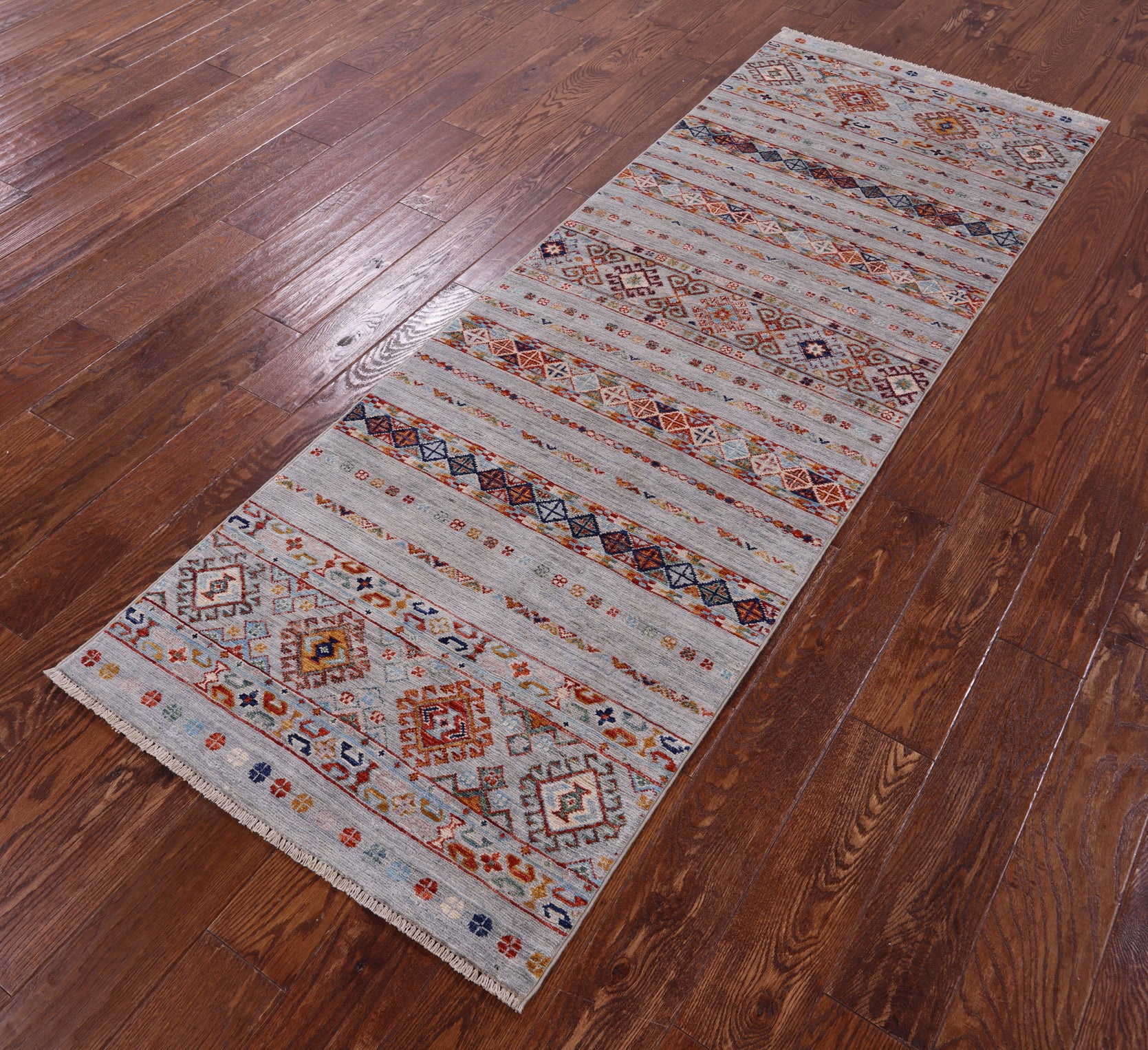 Khorjin Persian Gabbeh Hand Knotted Wool Runner Rug - 2' 7" X 7' 9" - Golden Nile