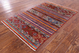 Khorjin Persian Gabbeh Handmade Wool Rug - 3' 2" X 4' 11" - Golden Nile