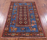Antiqued Pazyryk Historical Design Handmade Wool Rug - 3' 4" X 5' 3" - Golden Nile