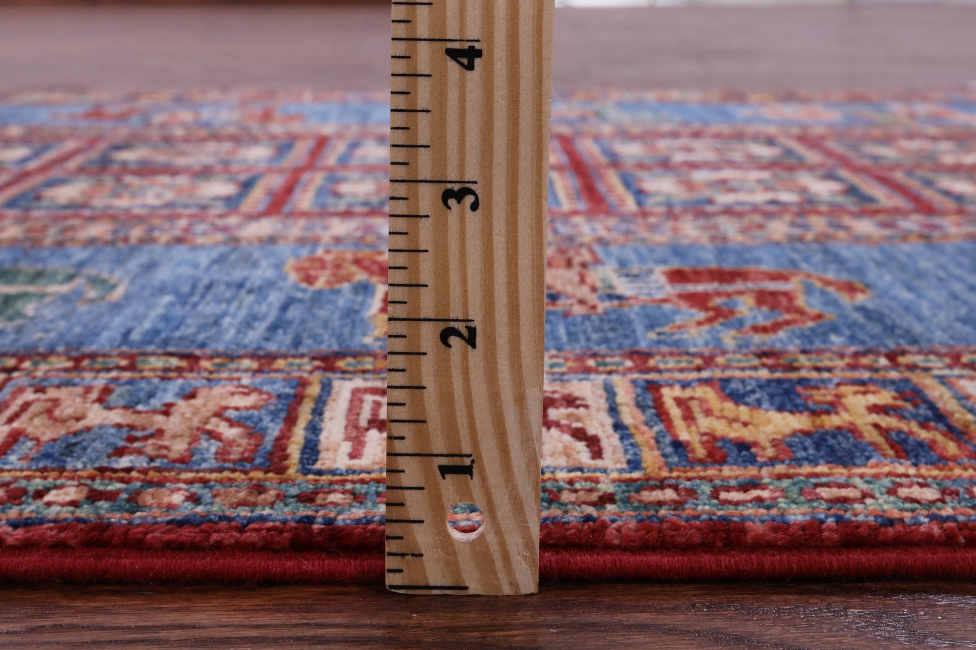 Antiqued Pazyryk Historical Design Handmade Wool Rug - 3' 4" X 5' 3" - Golden Nile