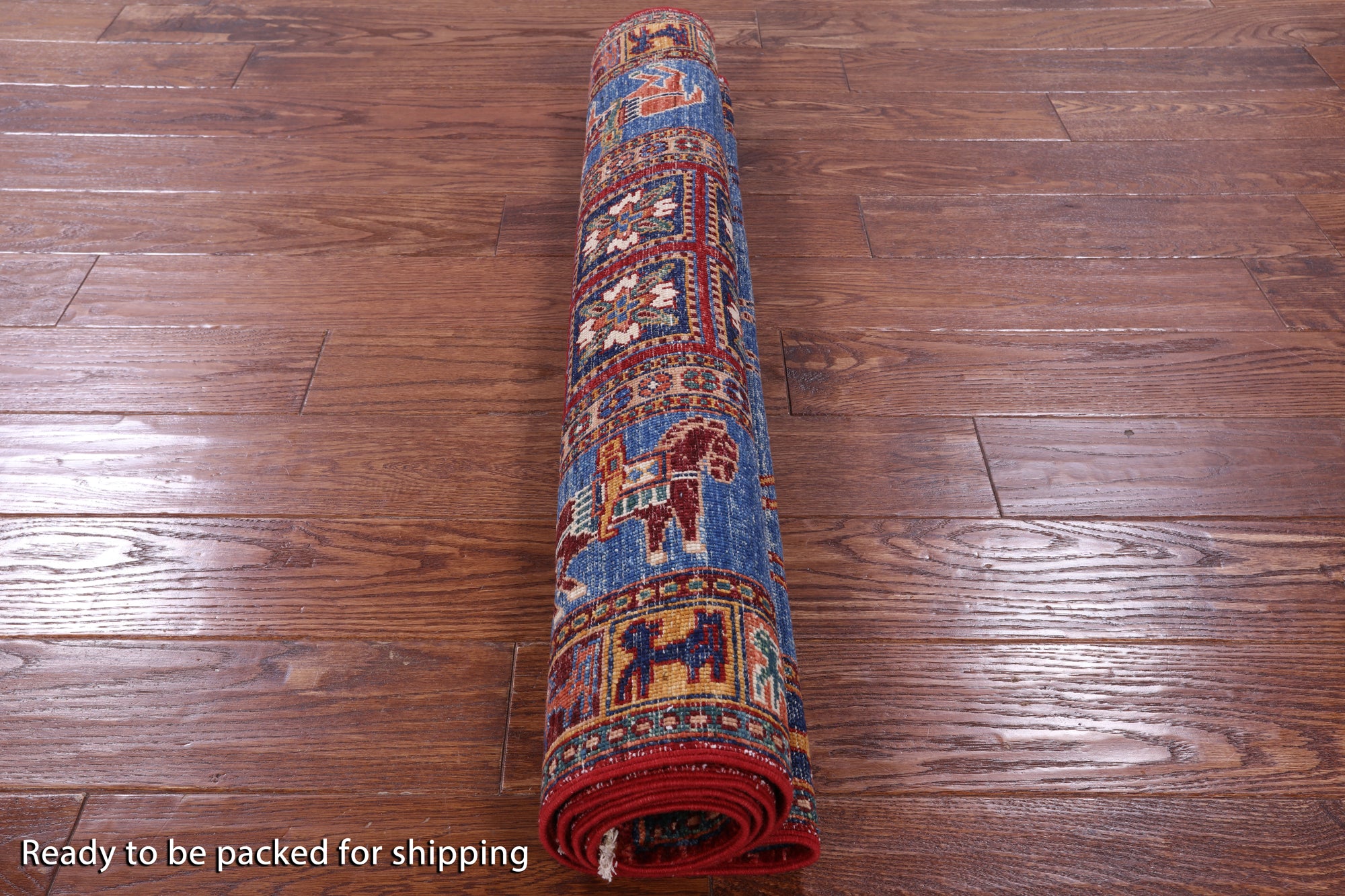 Antiqued Pazyryk Historical Design Handmade Wool Rug - 3' 4" X 5' 3" - Golden Nile