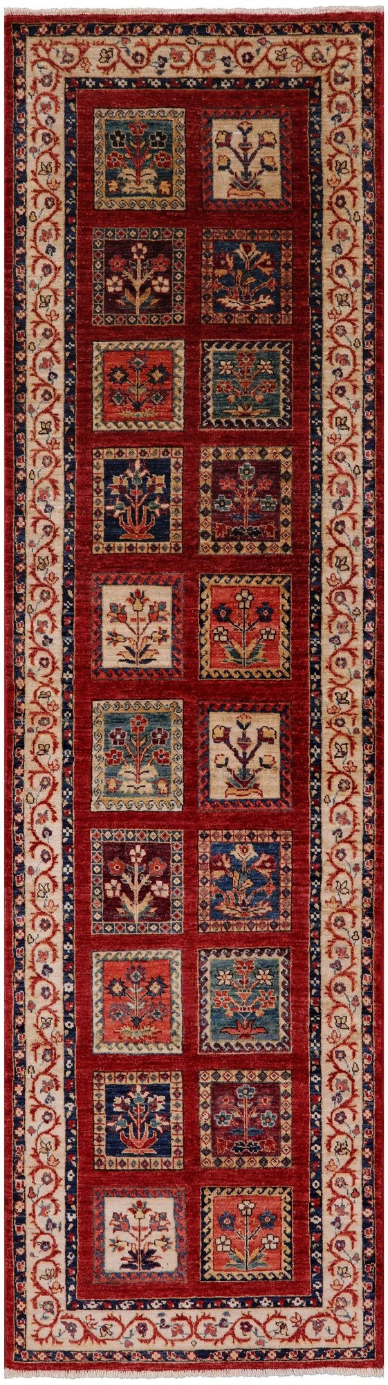 Red Persian Handmade Wool Runner Rug - 2' 8" X 9' 7" - Golden Nile