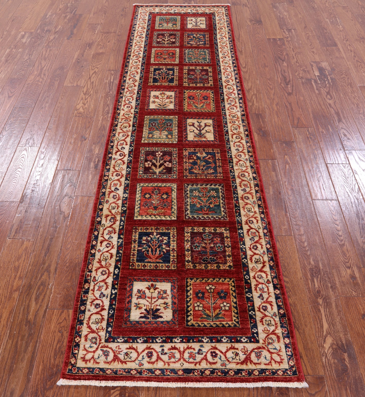 Red Persian Handmade Wool Runner Rug - 2' 8" X 9' 7" - Golden Nile