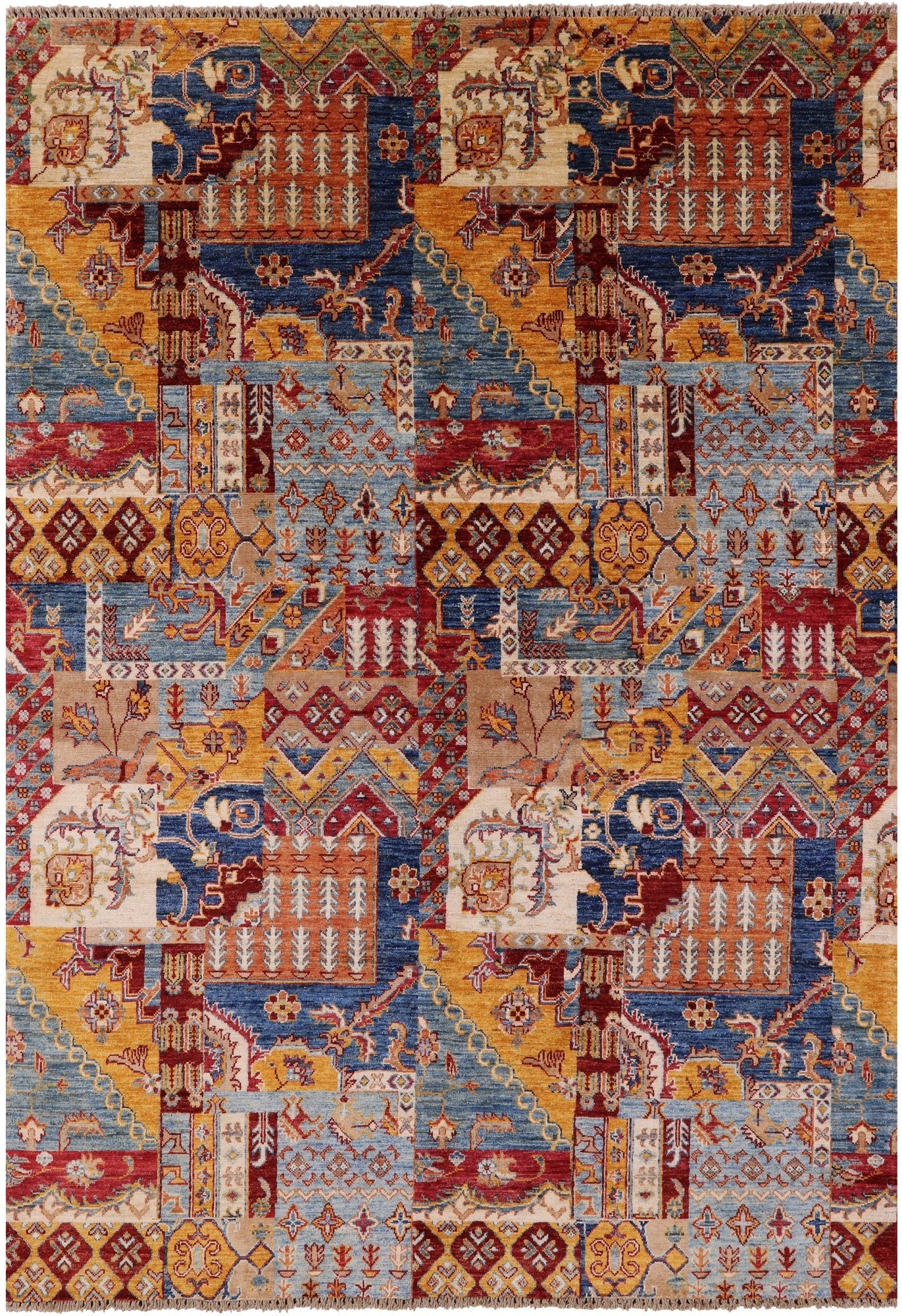 Super Kazak Hand Knotted Wool Rug - 5' 7" X 7' 9" - Golden Nile