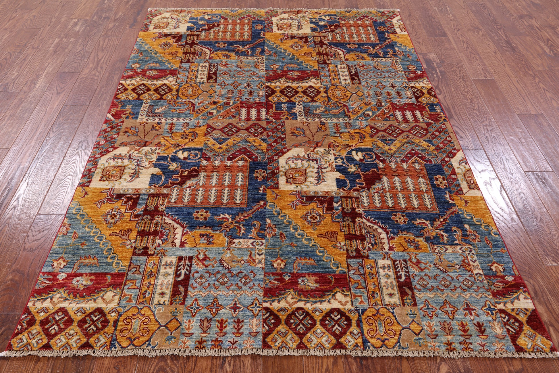 Super Kazak Hand Knotted Wool Rug - 5' 7" X 7' 9" - Golden Nile