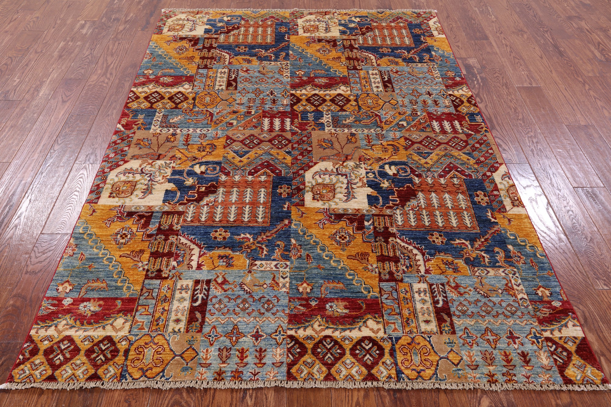 Super Kazak Hand Knotted Wool Rug - 5' 7" X 7' 9" - Golden Nile