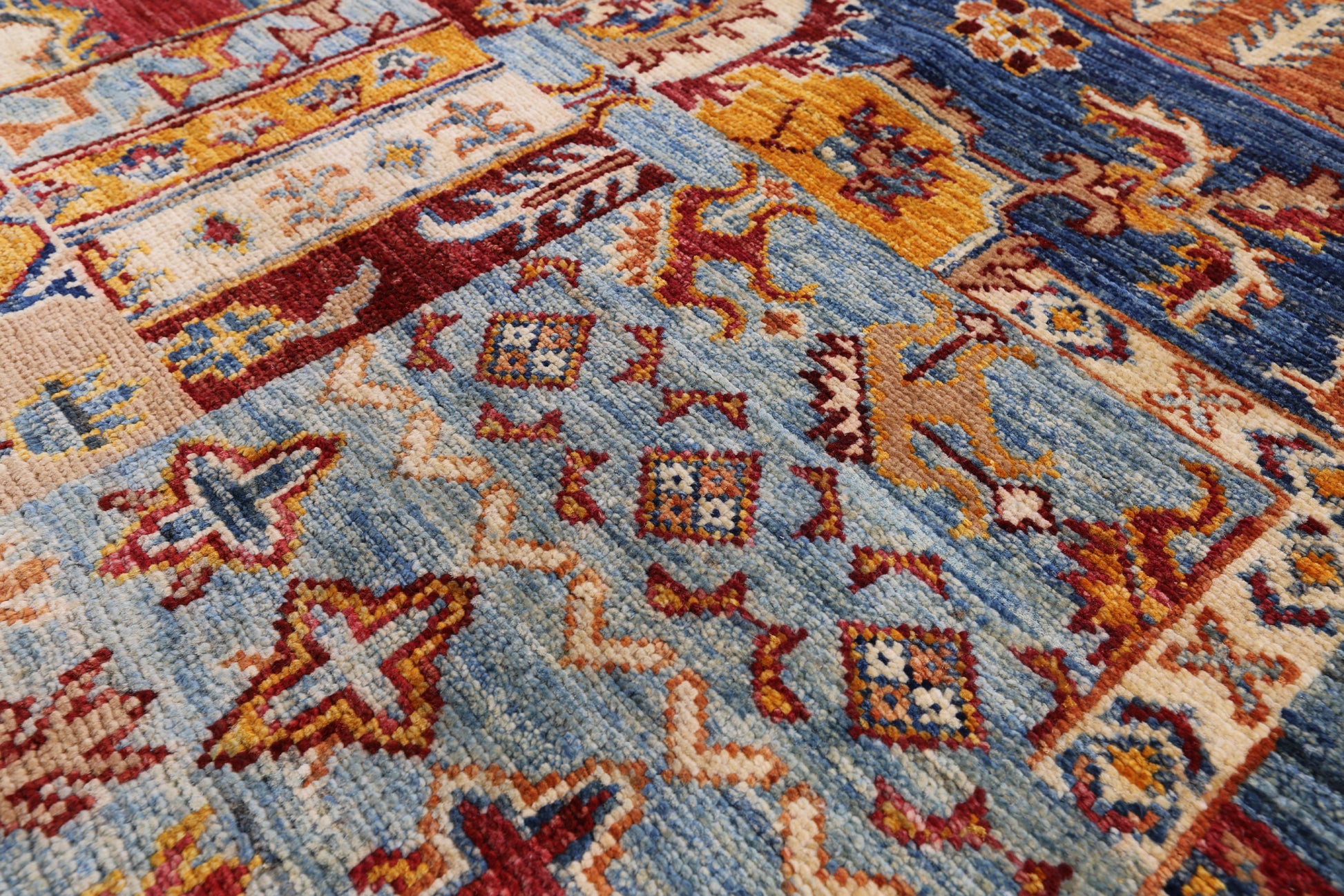 Super Kazak Hand Knotted Wool Rug - 5' 7" X 7' 9" - Golden Nile