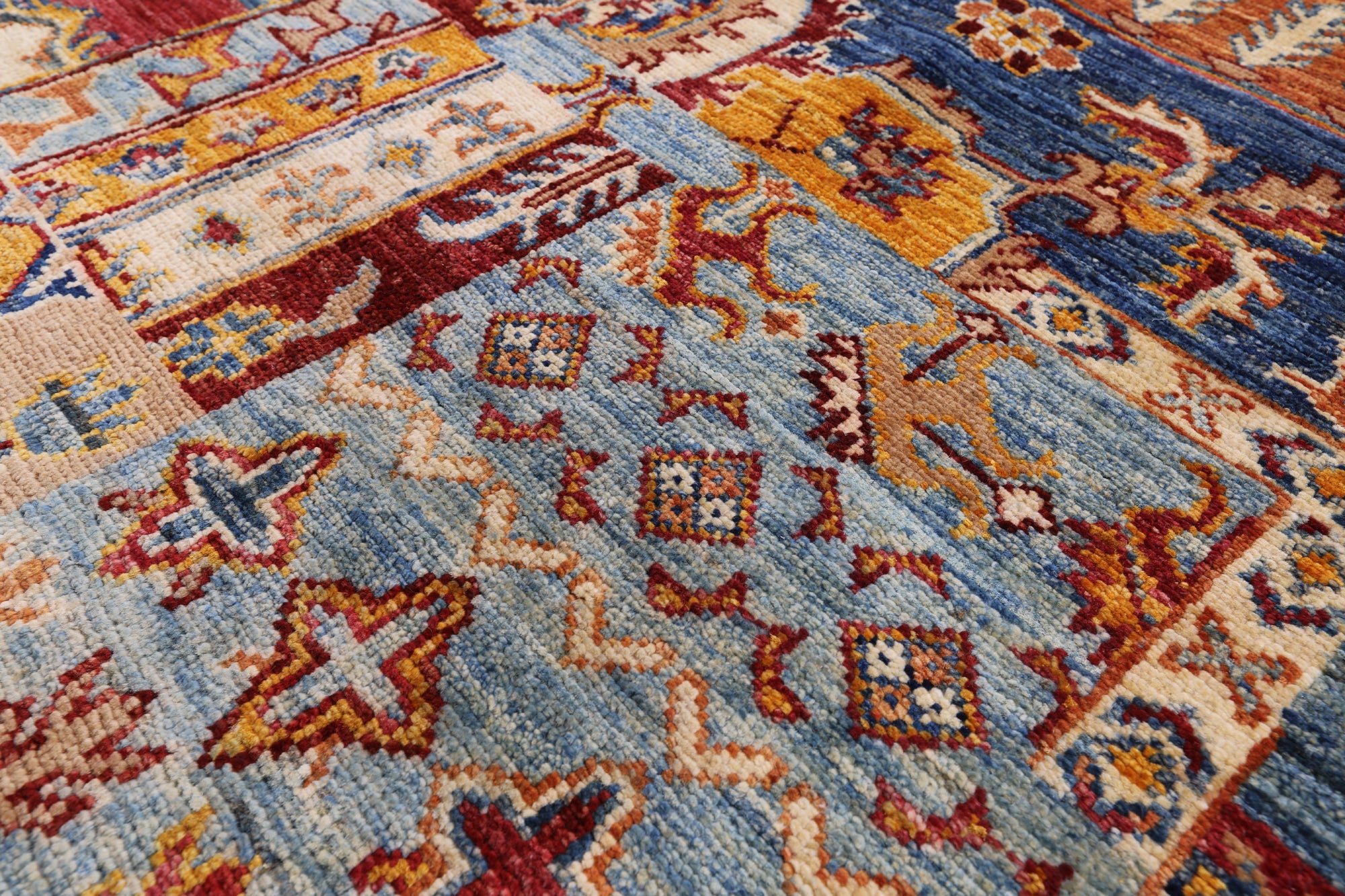 Super Kazak Hand Knotted Wool Rug - 5' 7" X 7' 9" - Golden Nile