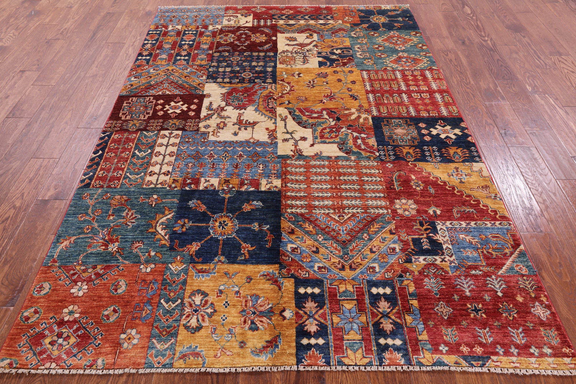 Super Kazak Hand Knotted Wool Rug - 5' 9" X 8' 0" - Golden Nile