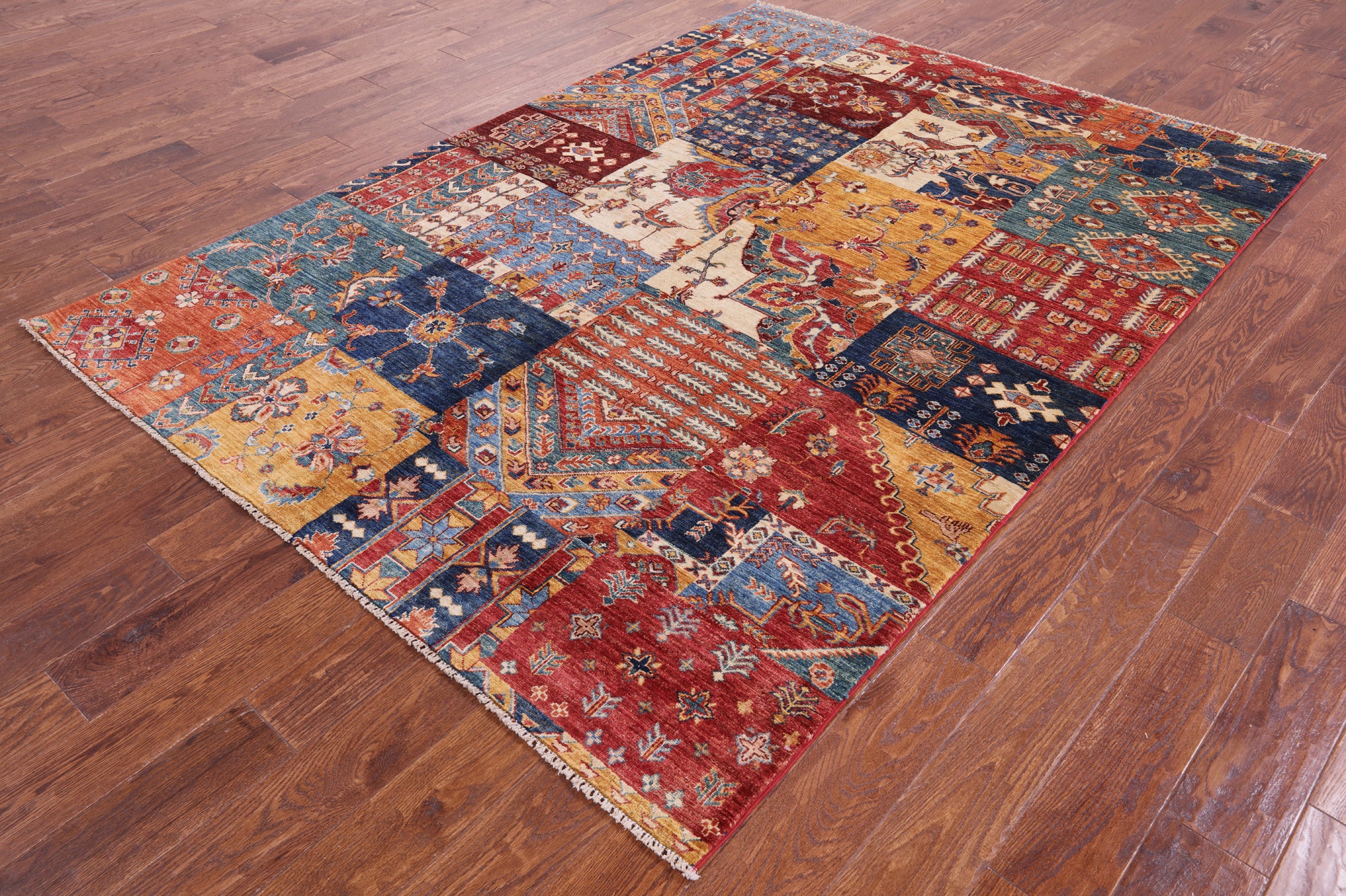 Super Kazak Hand Knotted Wool Rug - 5' 9" X 8' 0" - Golden Nile
