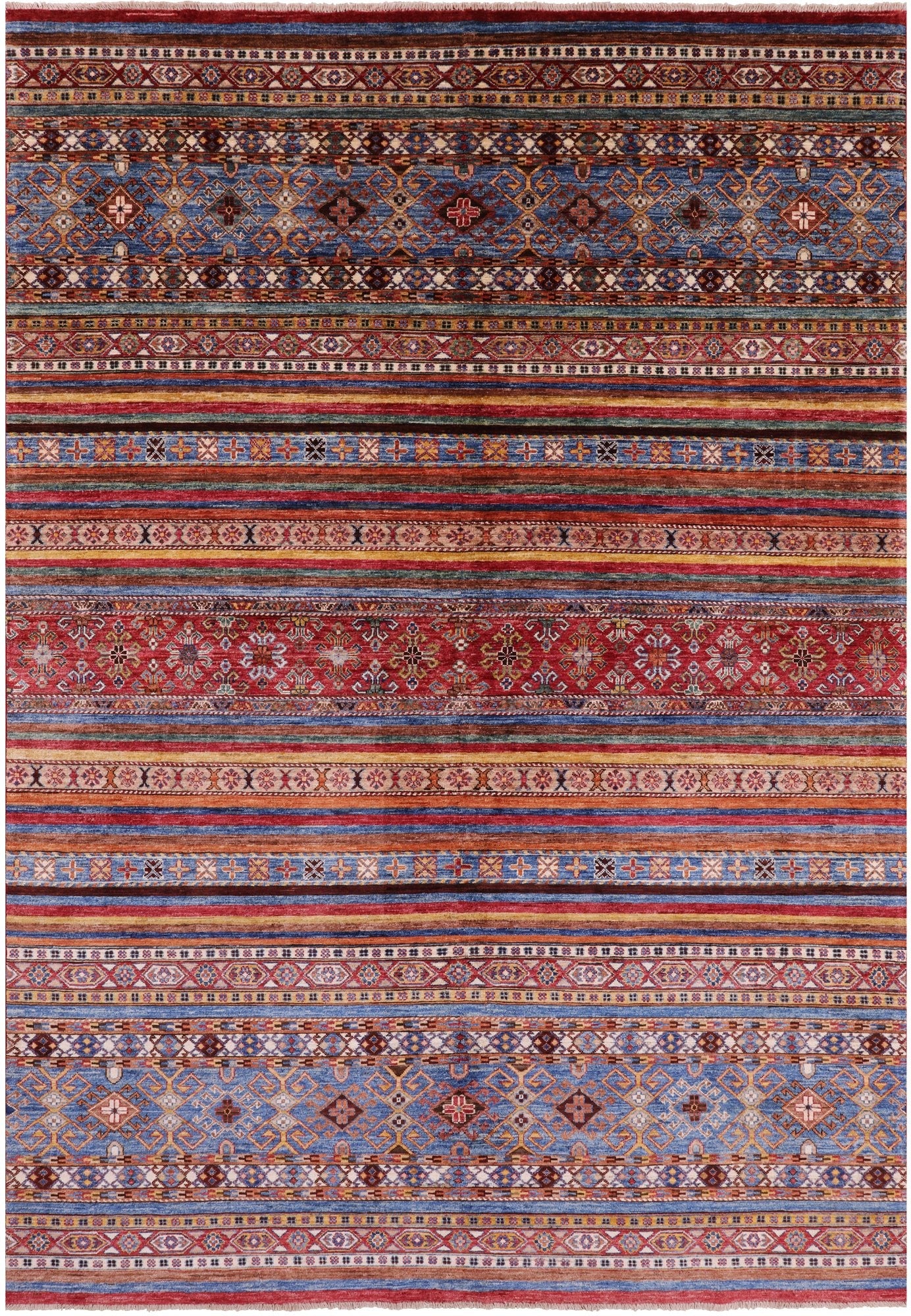 Khorjin Persian Gabbeh Handmade Wool Rug - 6' 8" X 9' 9" - Golden Nile