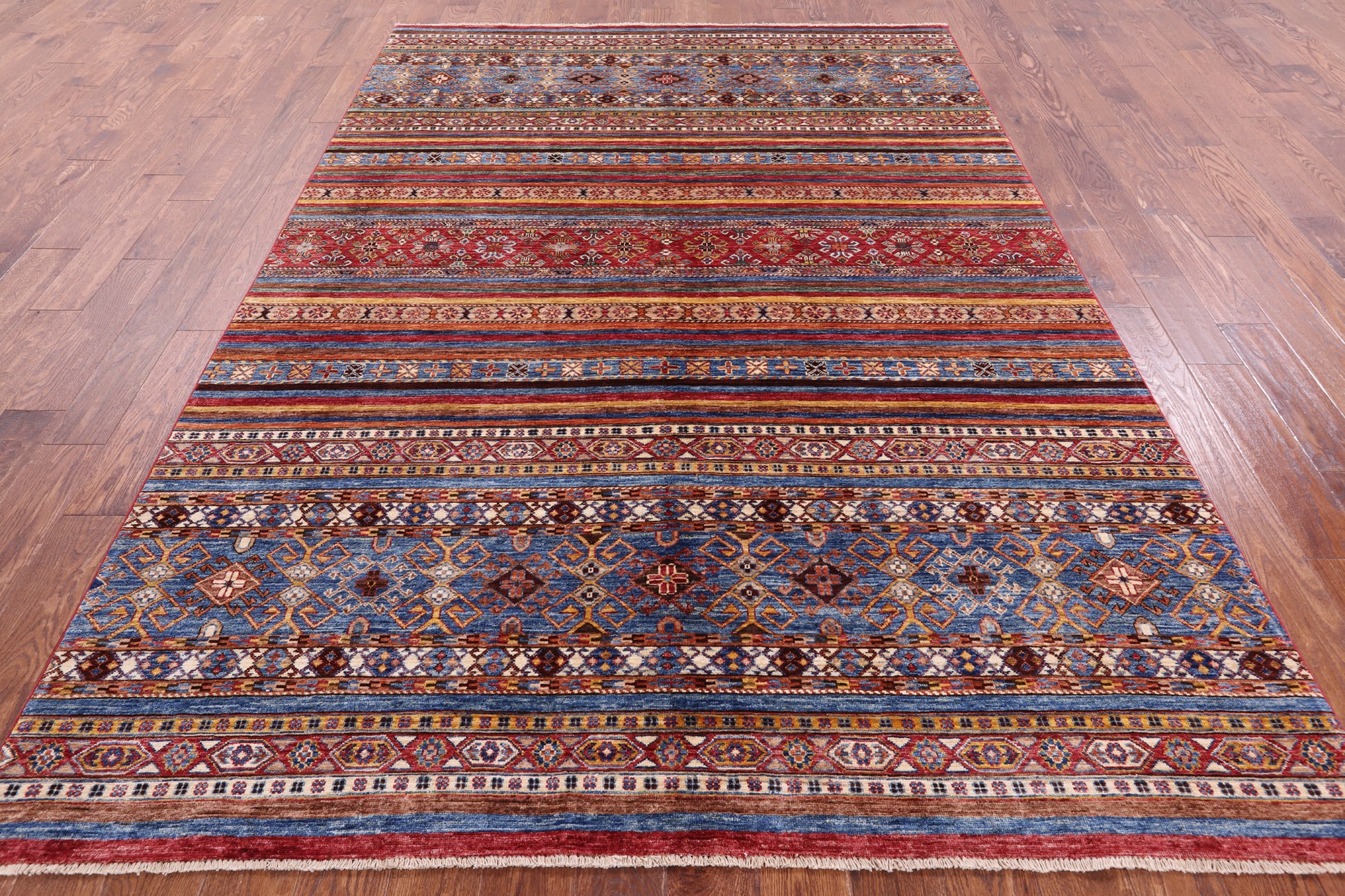 Khorjin Persian Gabbeh Handmade Wool Rug - 6' 8" X 9' 9" - Golden Nile