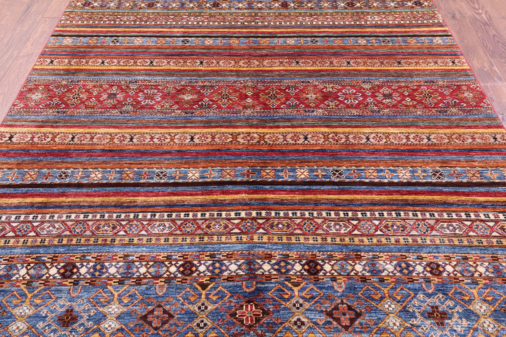 Khorjin Persian Gabbeh Handmade Wool Rug - 6' 8" X 9' 9" - Golden Nile