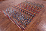 Khorjin Persian Gabbeh Handmade Wool Rug - 6' 8" X 9' 9" - Golden Nile