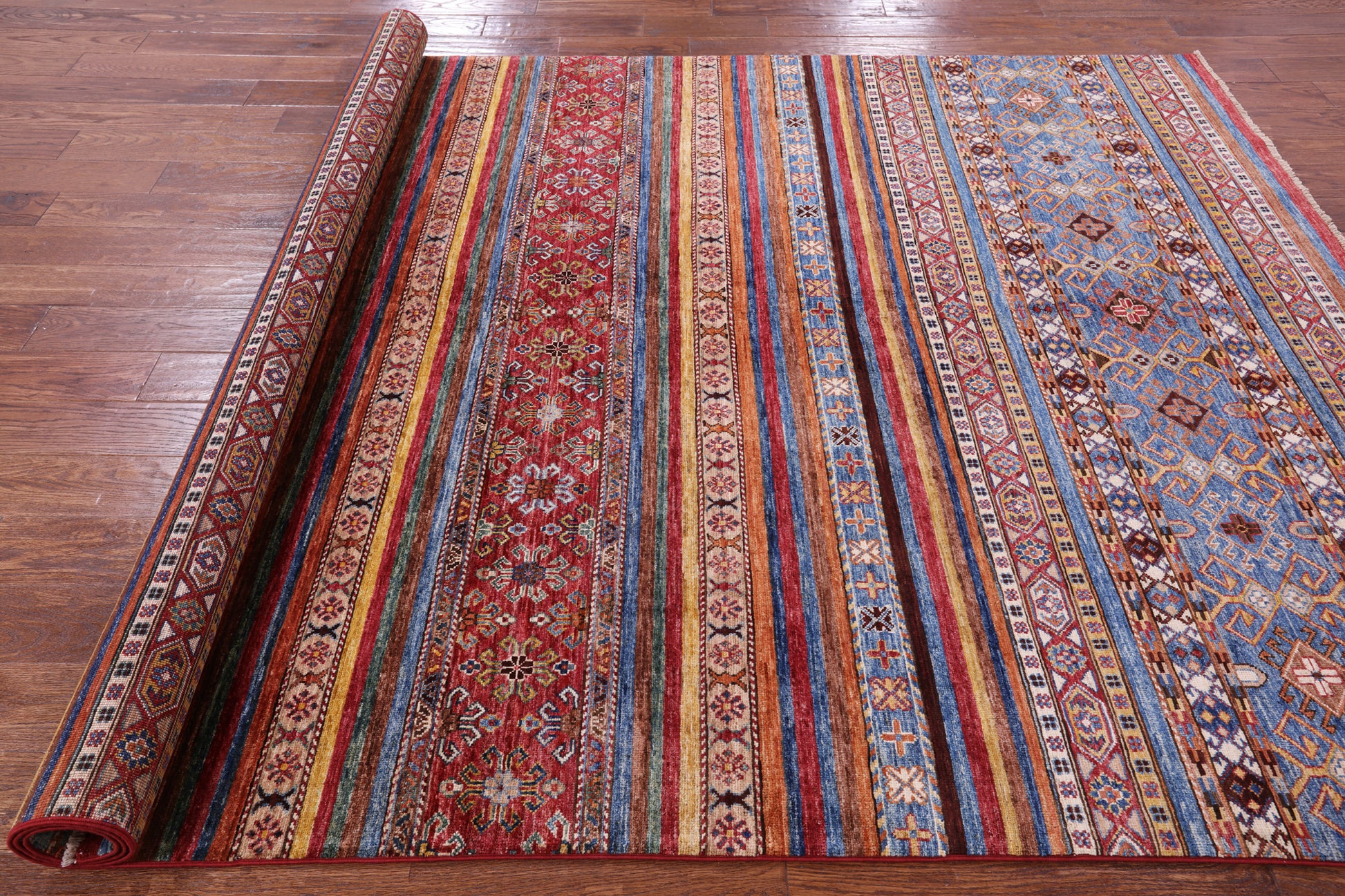 Khorjin Persian Gabbeh Handmade Wool Rug - 6' 8" X 9' 9" - Golden Nile
