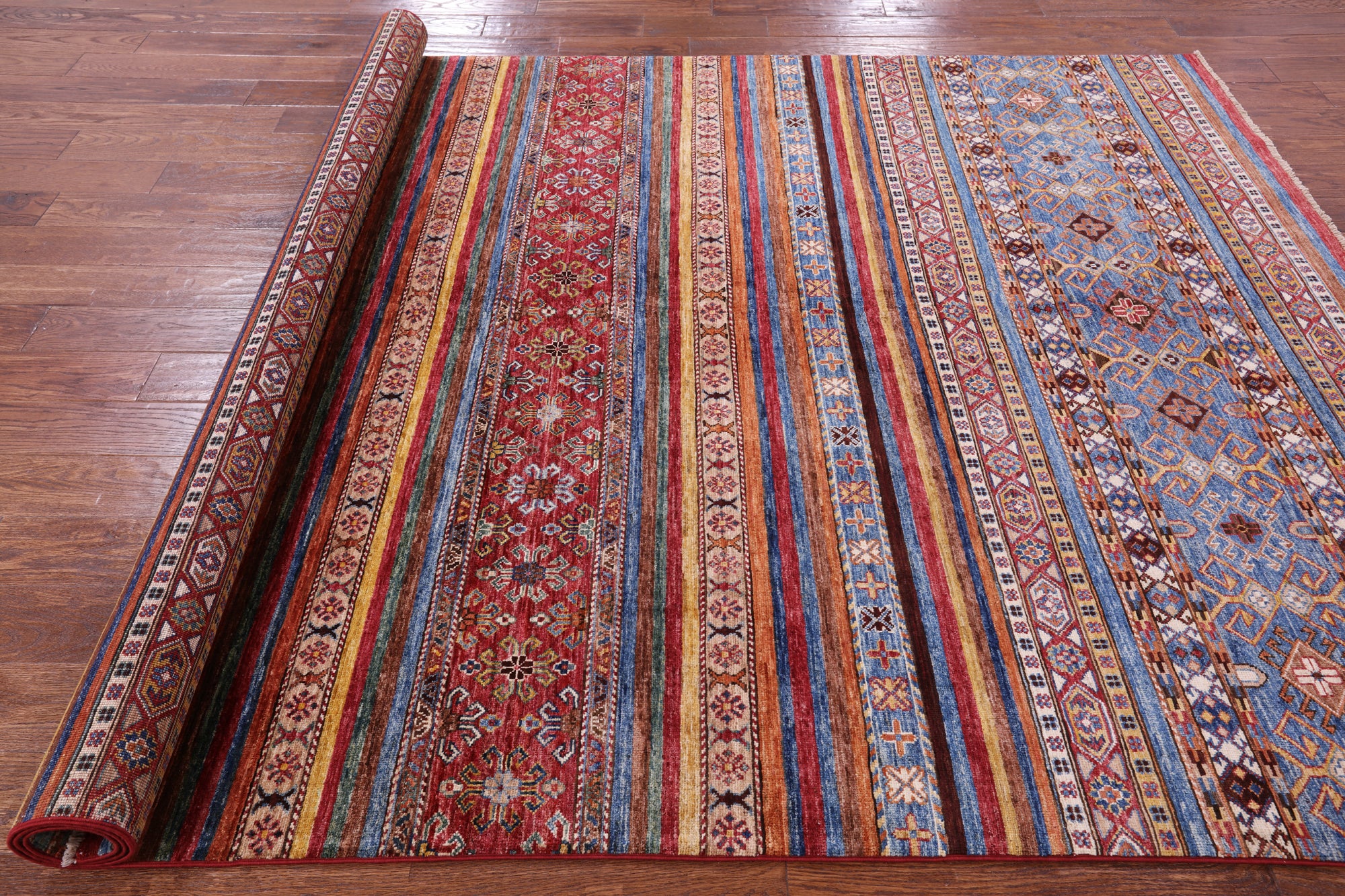Khorjin Persian Gabbeh Handmade Wool Rug - 6' 8" X 9' 9" - Golden Nile