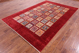Red Garden Design Persian Hand Knotted Wool Rug - 6' 9" X 10' 1" - Golden Nile