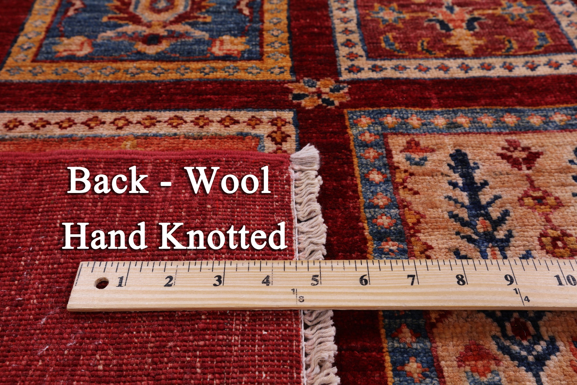 Red Garden Design Persian Hand Knotted Wool Rug - 6' 9" X 10' 1" - Golden Nile
