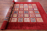 Red Garden Design Persian Hand Knotted Wool Rug - 6' 9" X 10' 1" - Golden Nile