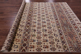 Ivory Tribal Persian Gabbeh Hand Knotted Wool Rug - 8' 1" X 11' 3" - Golden Nile