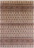 Ivory Tribal Persian Gabbeh Hand Knotted Wool Rug - 8' 1" X 11' 3" - Golden Nile
