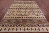 Ivory Tribal Persian Gabbeh Hand Knotted Wool Rug - 8' 1" X 11' 3" - Golden Nile