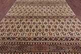 Ivory Tribal Persian Gabbeh Hand Knotted Wool Rug - 8' 1" X 11' 3" - Golden Nile