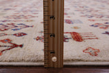Ivory Tribal Persian Gabbeh Hand Knotted Wool Rug - 8' 1" X 11' 3" - Golden Nile