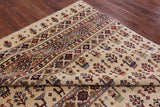 Ivory Tribal Persian Gabbeh Hand Knotted Wool Rug - 8' 1" X 11' 3" - Golden Nile