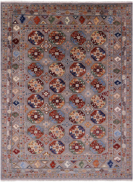 Turkmen Ersari Hand Knotted Wool Rug - 8' 9" X 11' 8" - Golden Nile