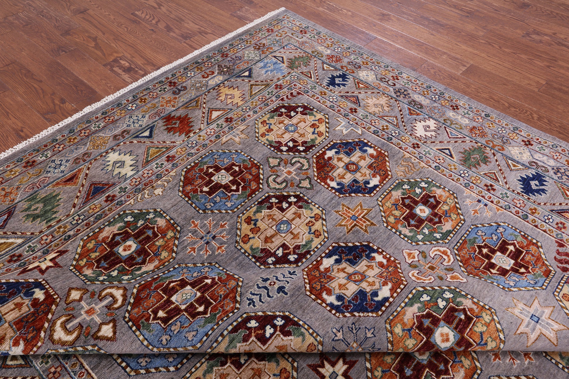 Turkmen Ersari Hand Knotted Wool Rug - 8' 9" X 11' 8" - Golden Nile